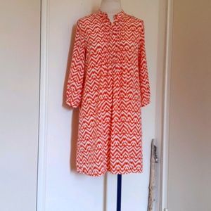 Geometric orange pattern dress
